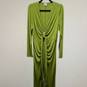 Chic Olive Long Sleeve Maxi Dress
